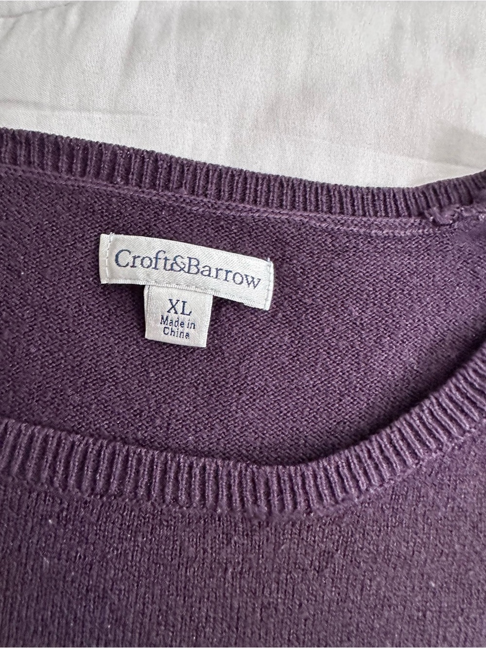 Croft & Barrow Purple Ribbed Crewneck Long-Sleeve Top - Picture 4 of 9